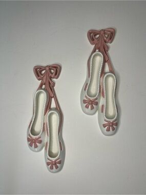 Vintage Burwood molded plastic Ballerina  Slippers  Wall Art Hanging Decor